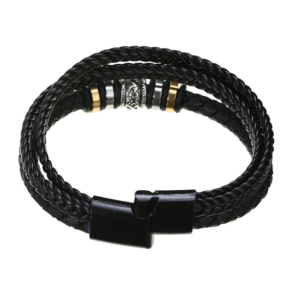 An meinen Sohn - Ich liebe dich - Herren Lederarmband