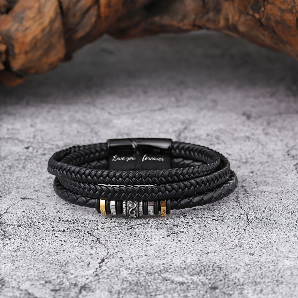 An meinen Sohn - Ich liebe dich - Herren Lederarmband