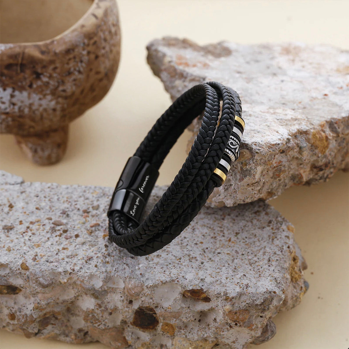 An meinen Sohn - Ich liebe dich - Herren Lederarmband