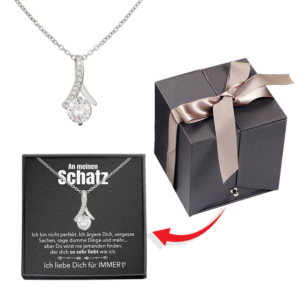 An meinen Schatz Rosenbox - Weißgold Ausführung Halskette
