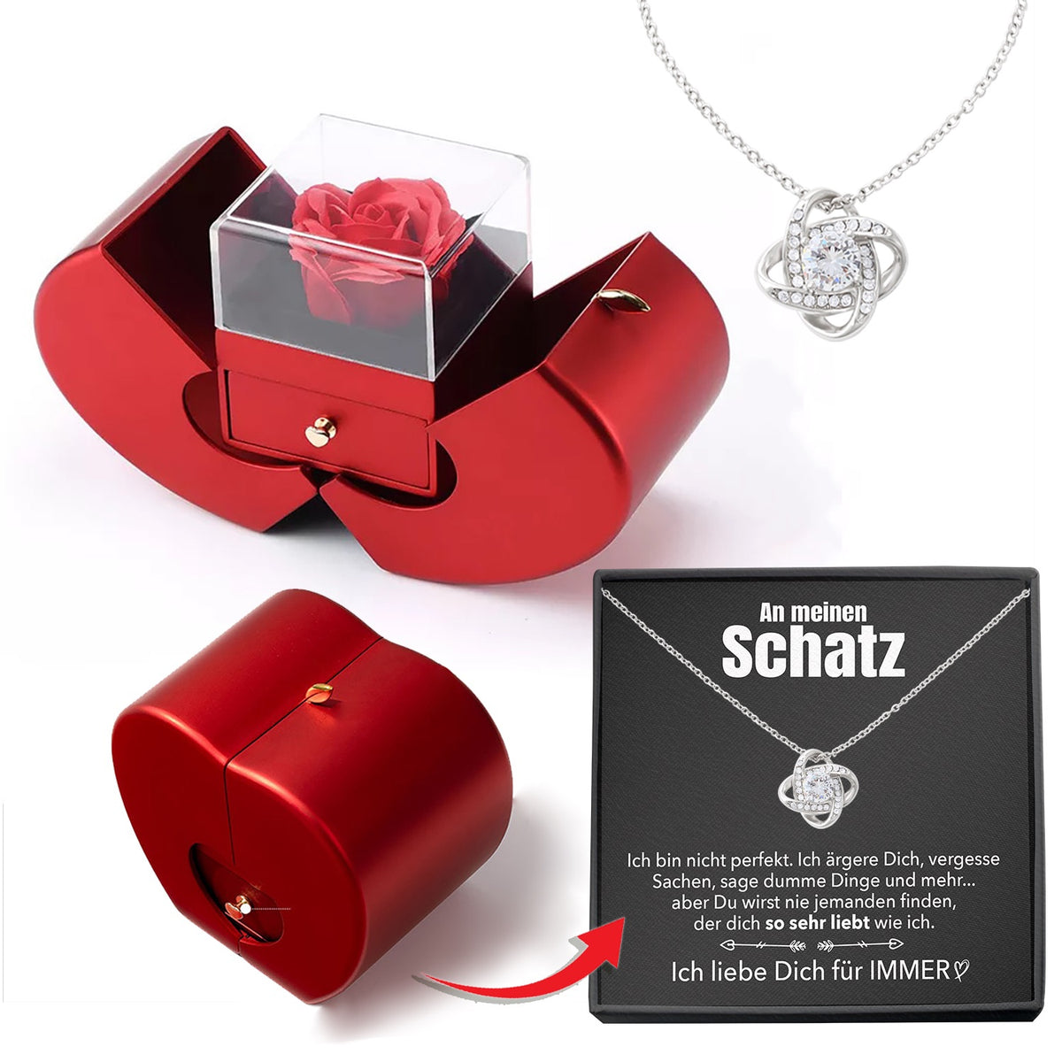 HALSKETTE 925 STERLING SILBER PLATTIERT HERZ KETTE Produktbild