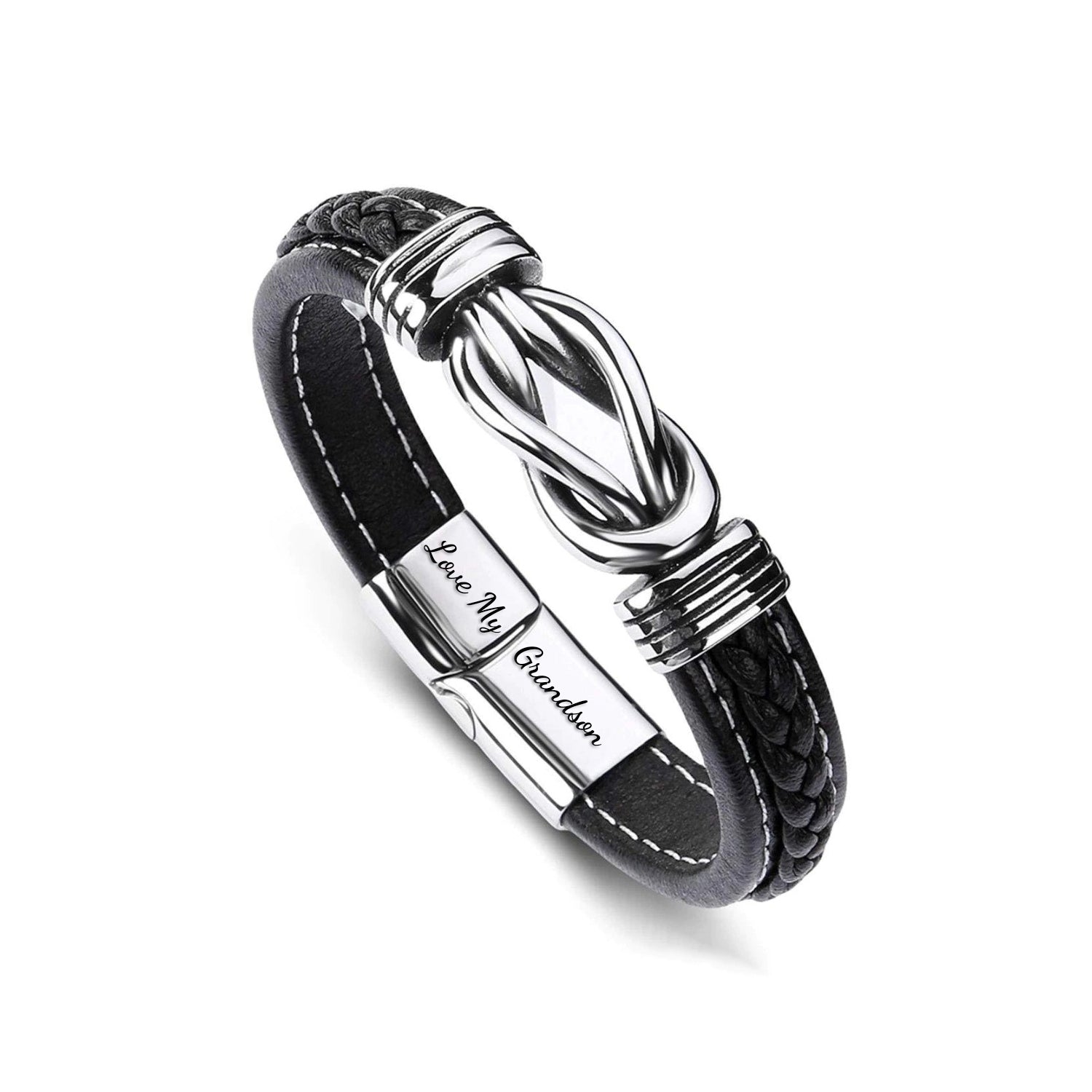 Oma und Enkel Für Immer Miteinander Verbunden - Geflochtenes Lederarmband