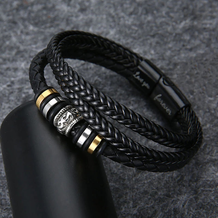An meinen Enkel - Ich liebe dich - Herren Lederarmband