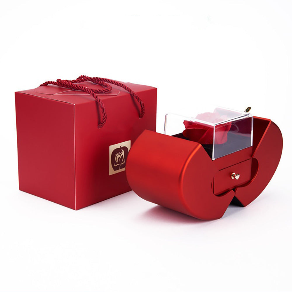 14k Weißgold Ausführung Stil-Halskette - Mit echter Rose - An meinen Schatz