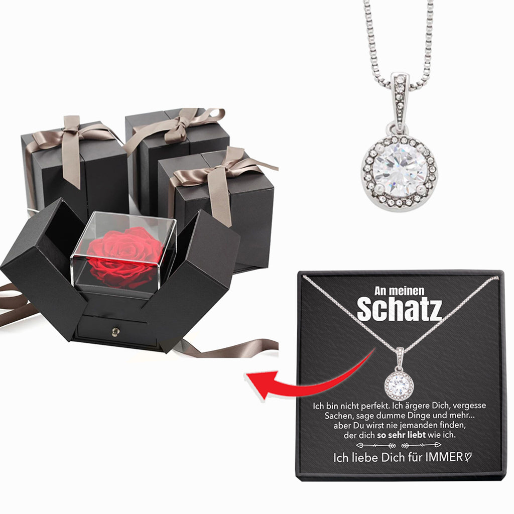 Weißgold Ausführung Kreis Halskette - An meinen Schatz