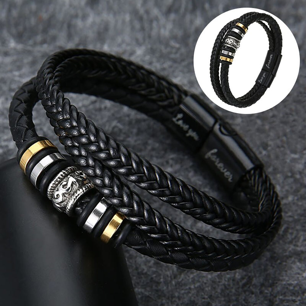 An meinen Enkel - Ich liebe dich - Herren Lederarmband