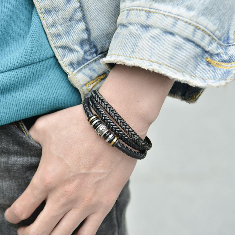 An meinen Sohn - Ich liebe dich - Herren Lederarmband