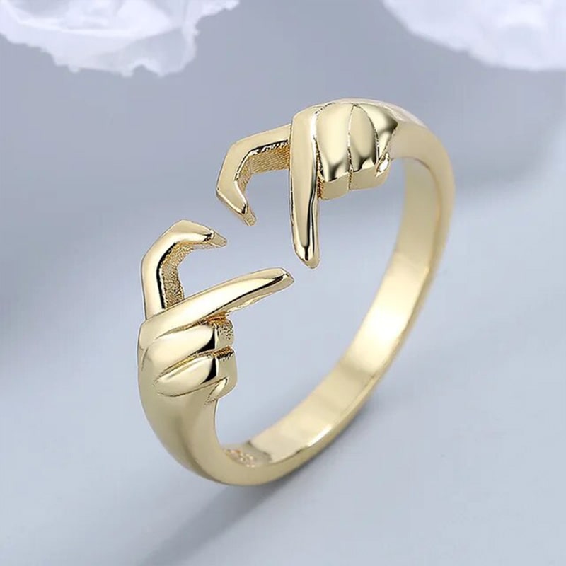 Verstellbarer "Herzfinger" Ring