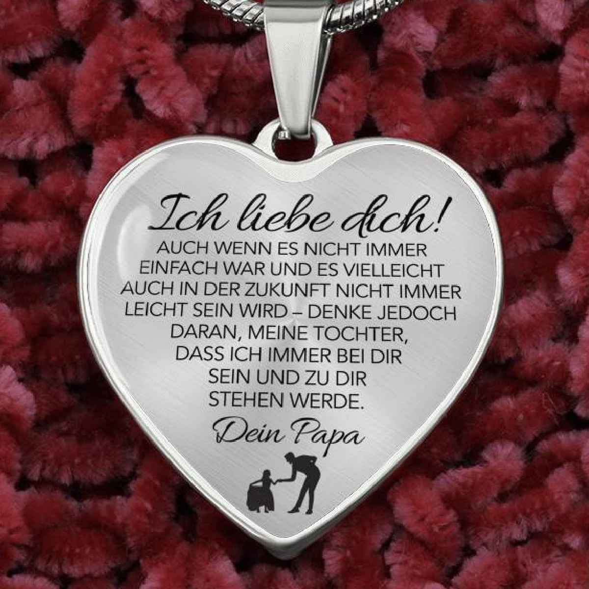 Herz-Halskette - An meine Tochter - Ich liebe Dich