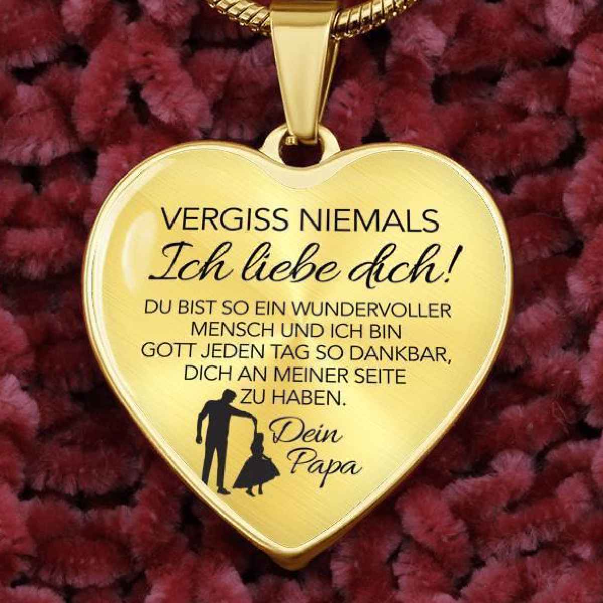 Herz-Halskette - An meine Tochter - Vergiss niemals