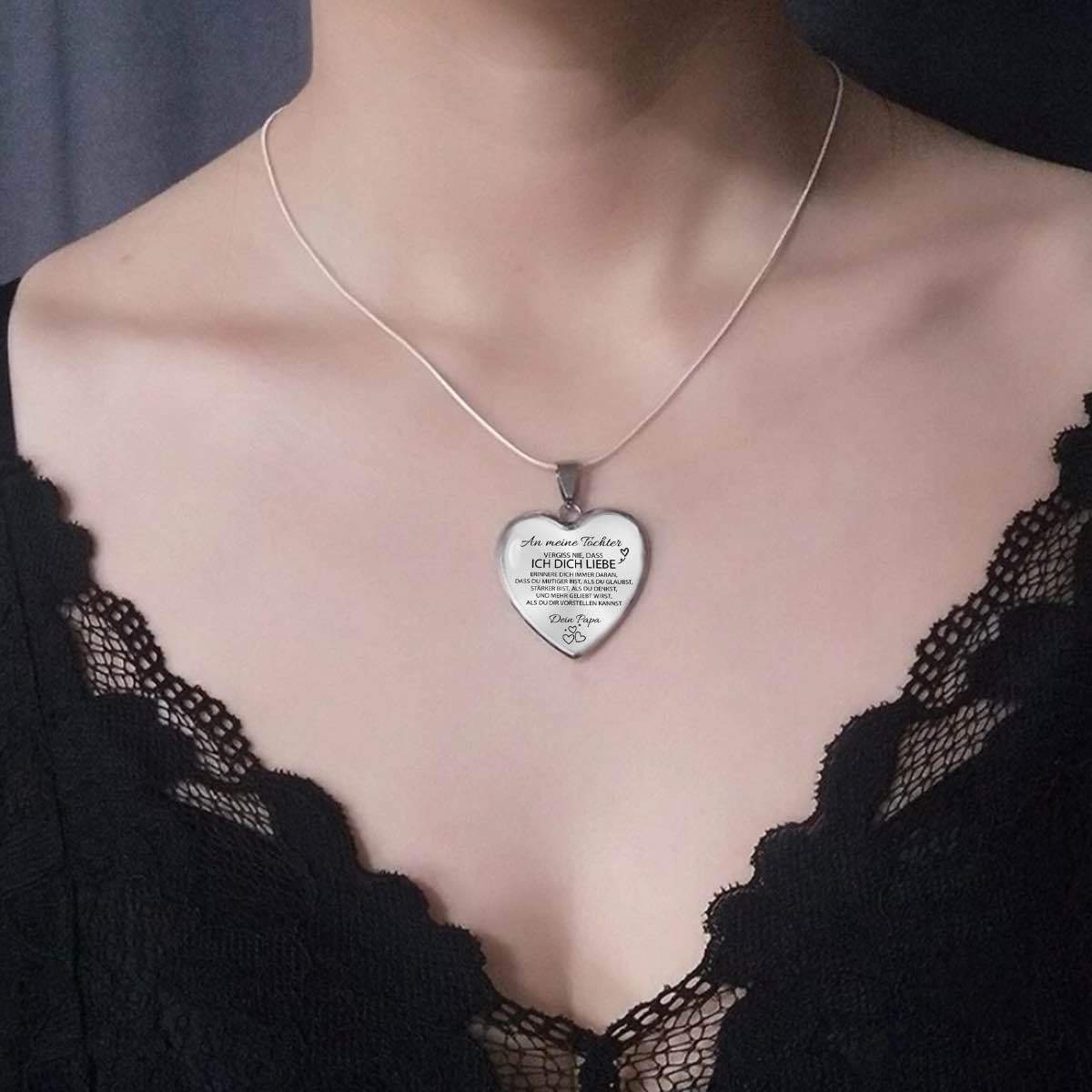 Herz-Halskette - An meine Tochter von Papa - Mit kostenloser Geschenkbox