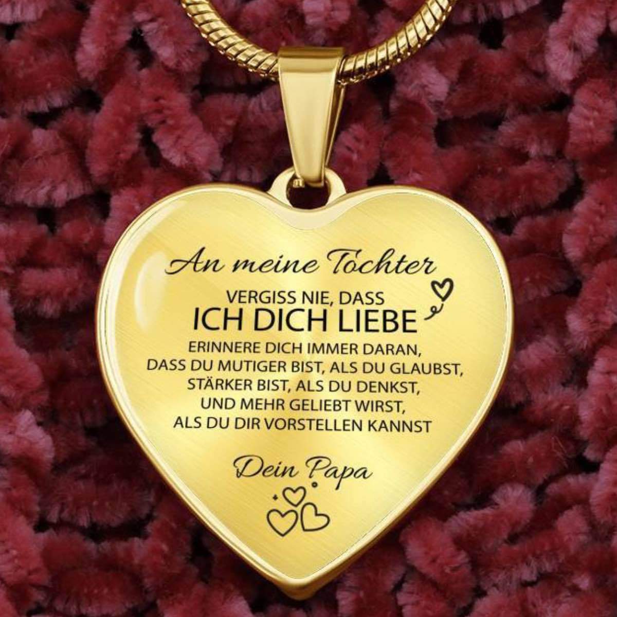 Herz-Halskette - An meine Tochter von Papa - Mit kostenloser Geschenkbox