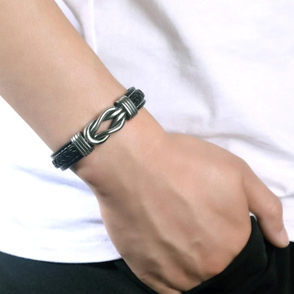 Oma und Enkel Für Immer Miteinander Verbunden - Geflochtenes Lederarmband
