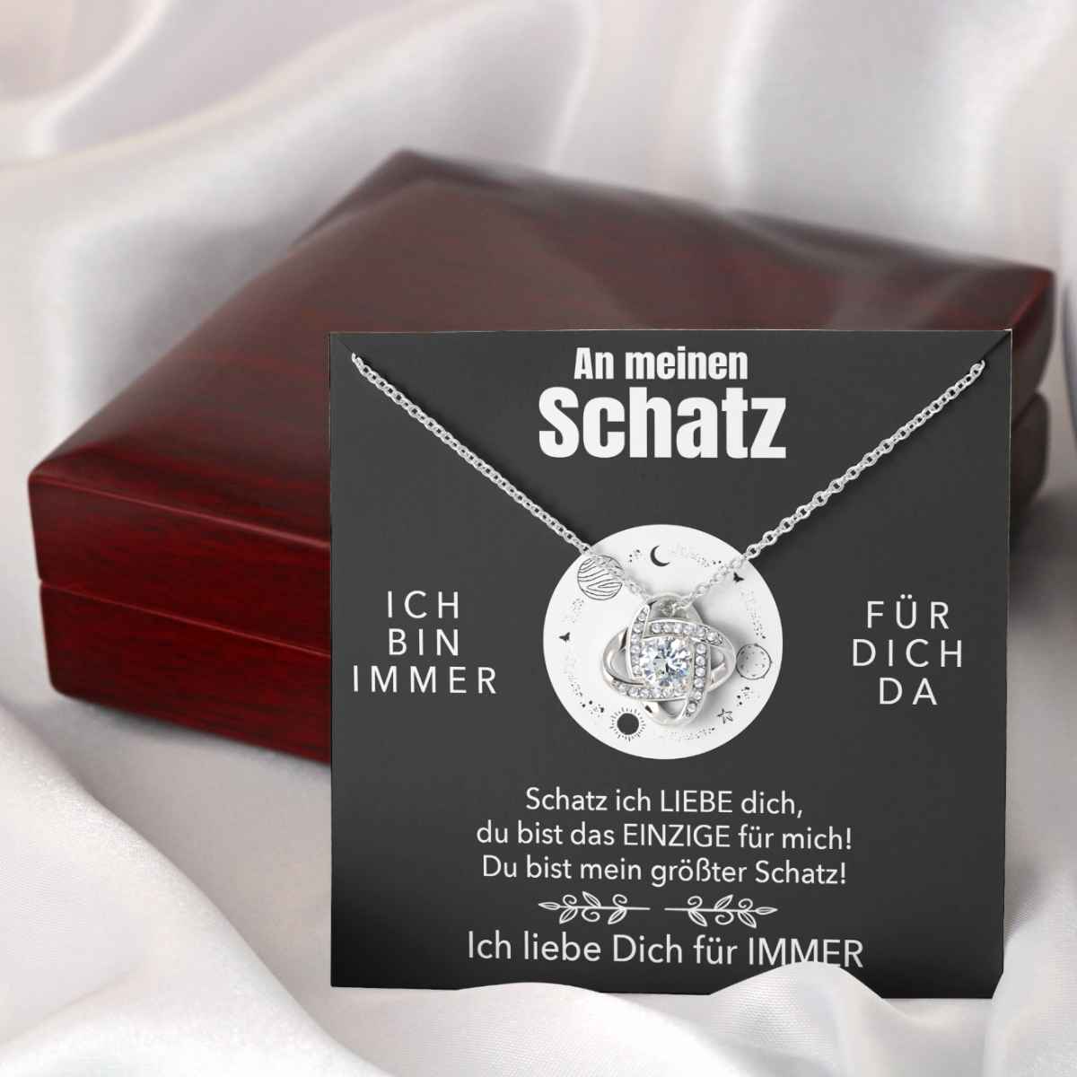 Weißgold Ausführung Halskette - An meinen Schatz - Ich liebe Dich