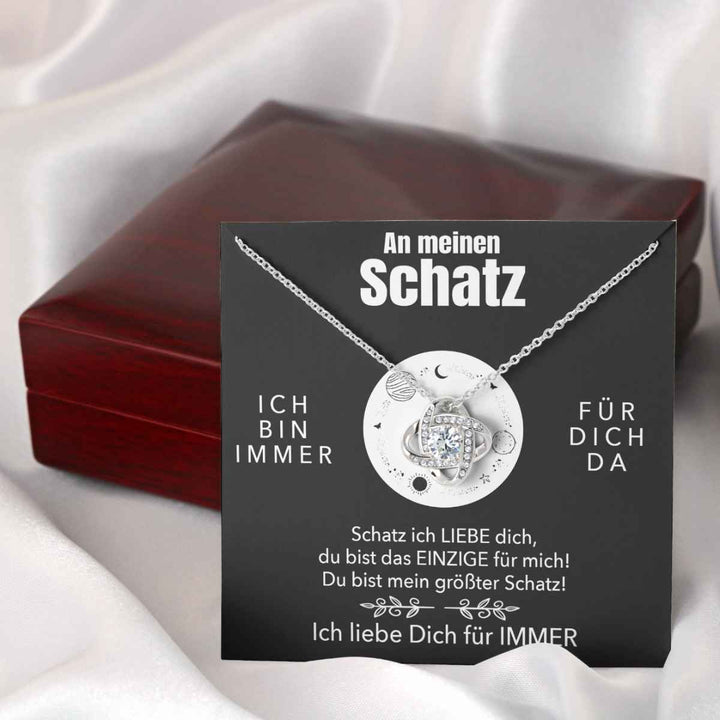 Weißgold Ausführung Halskette - An meinen Schatz - Ich liebe Dich