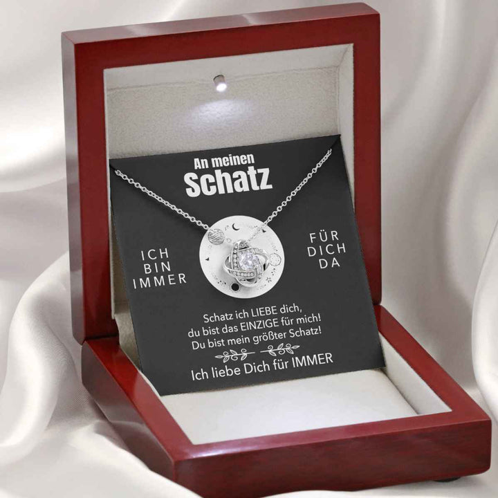 Weißgold Ausführung Halskette - An meinen Schatz - Ich liebe Dich