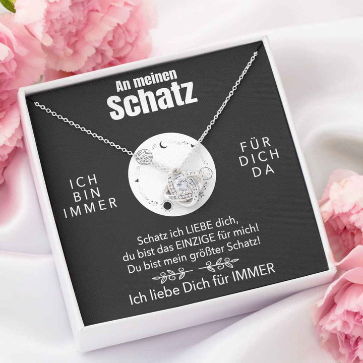 Weißgold Ausführung Halskette - An meinen Schatz - Ich liebe Dich