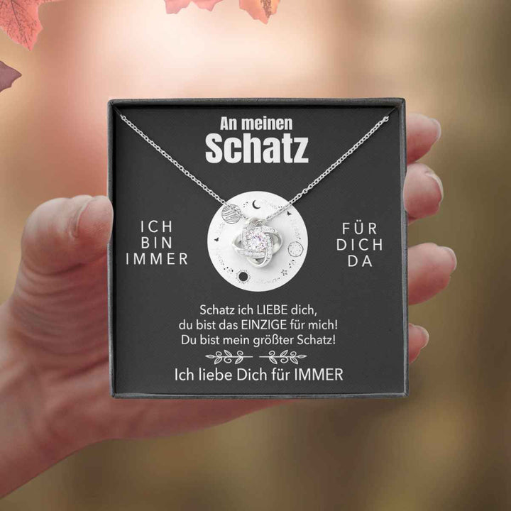 Weißgold Ausführung Halskette - An meinen Schatz - Ich liebe Dich