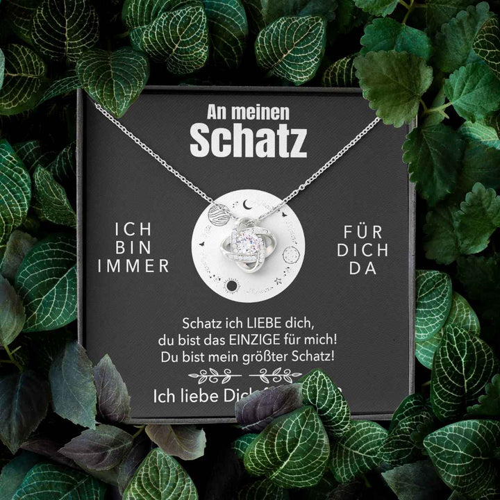 Weißgold Ausführung Halskette - An meinen Schatz - Ich liebe Dich