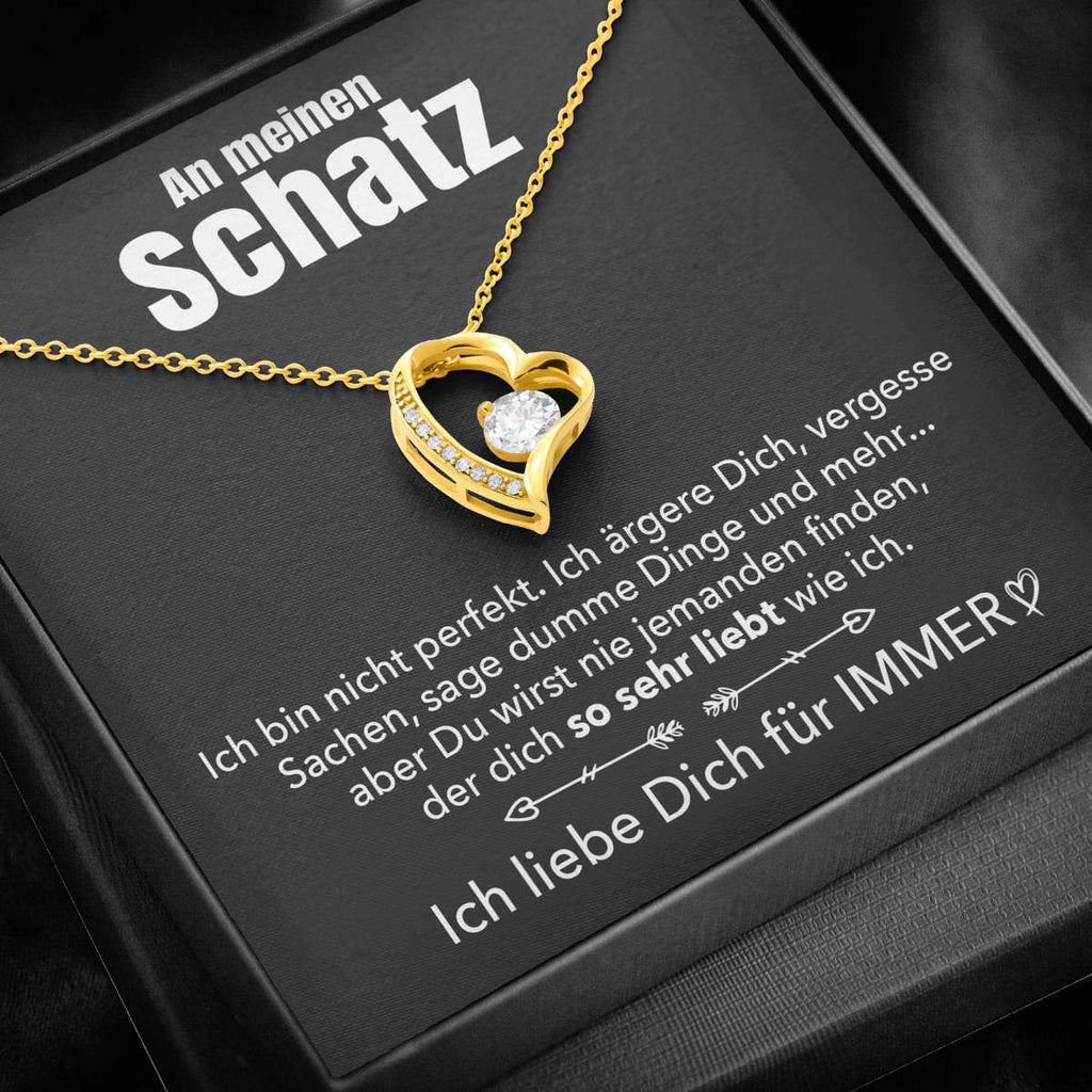 14k Weißgold Ausführung Forever Love - Herz Halskette - An meinen Schatz
