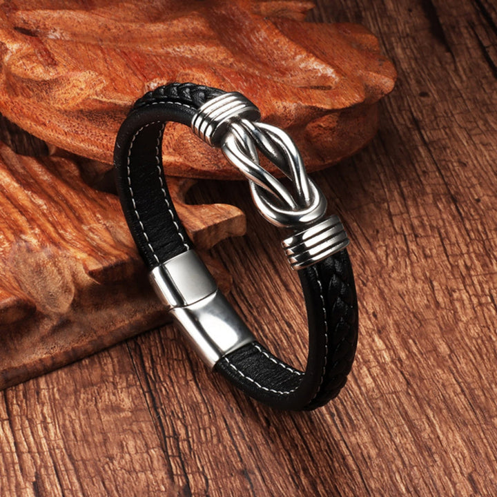 Mutter und Sohn Für Immer Miteinander Verbunden - Geflochtenes Lederarmband