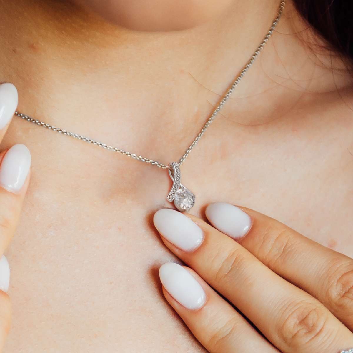 Weißgold Ausführung Halskette - An meine Frau - In Liebe, dein Mann