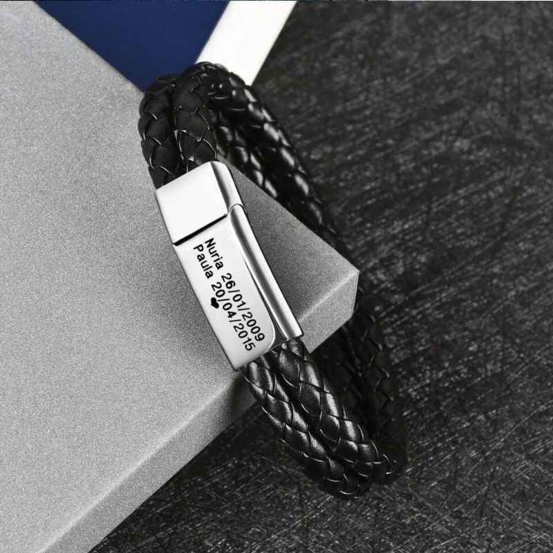 Personalisiertes Herren Lederarmband - Familiengeschenk