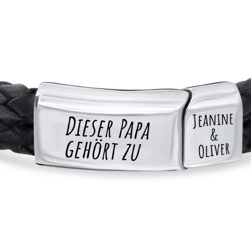 Personalisiertes Herren Lederarmband - Familiengeschenk