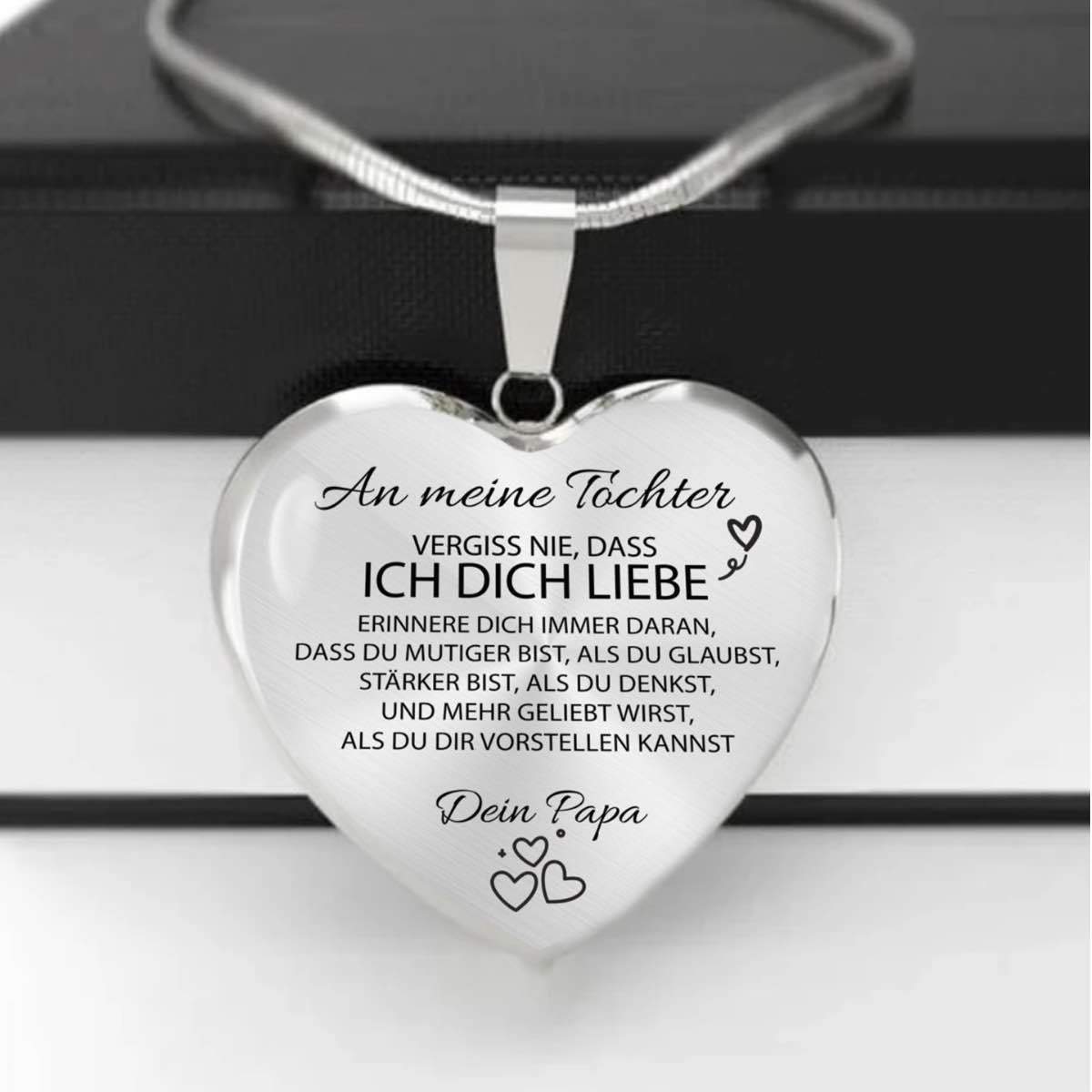 Herz-Halskette - An meine Tochter von Papa - Mit kostenloser Geschenkbox