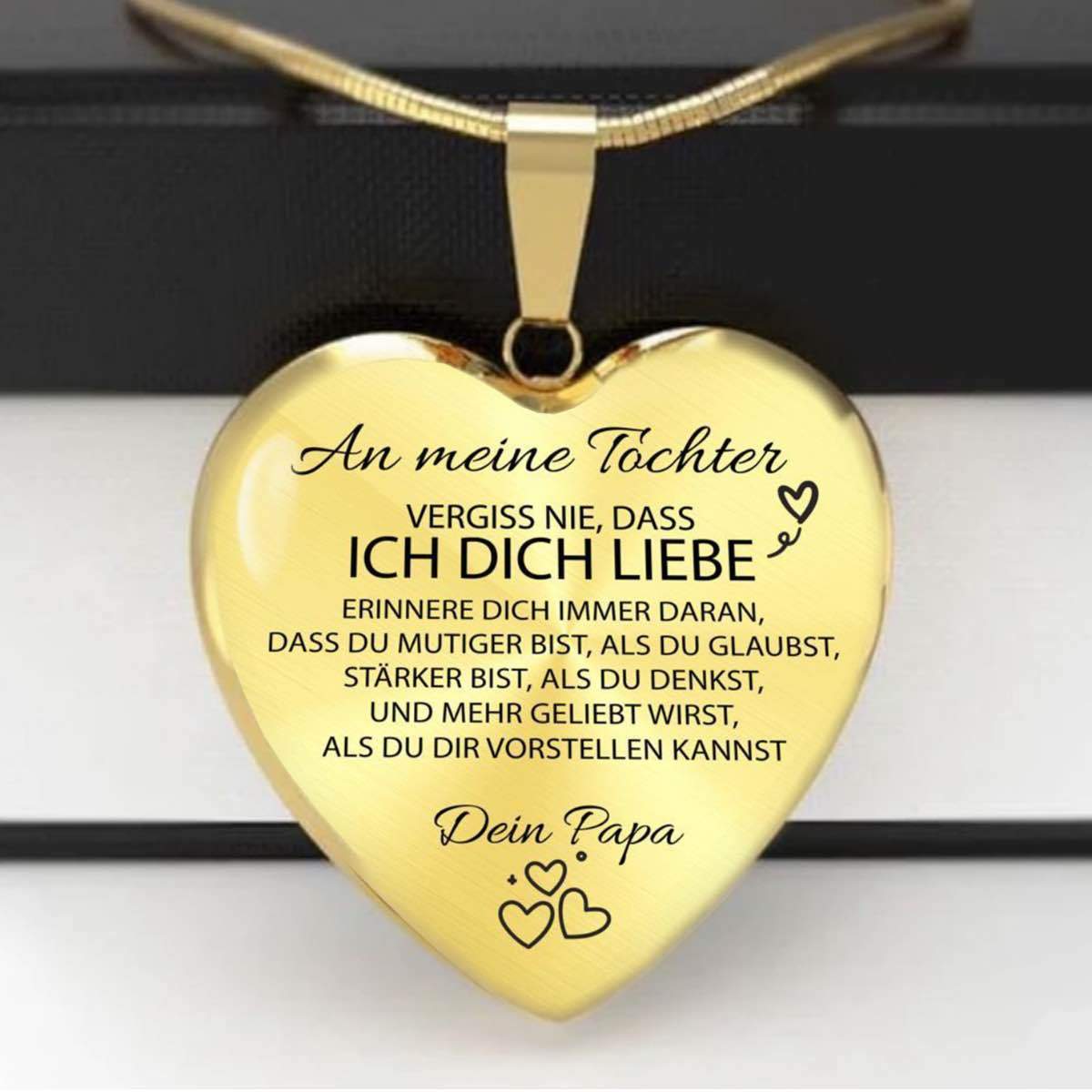 Herz-Halskette - An meine Tochter von Papa - Mit kostenloser Geschenkbox