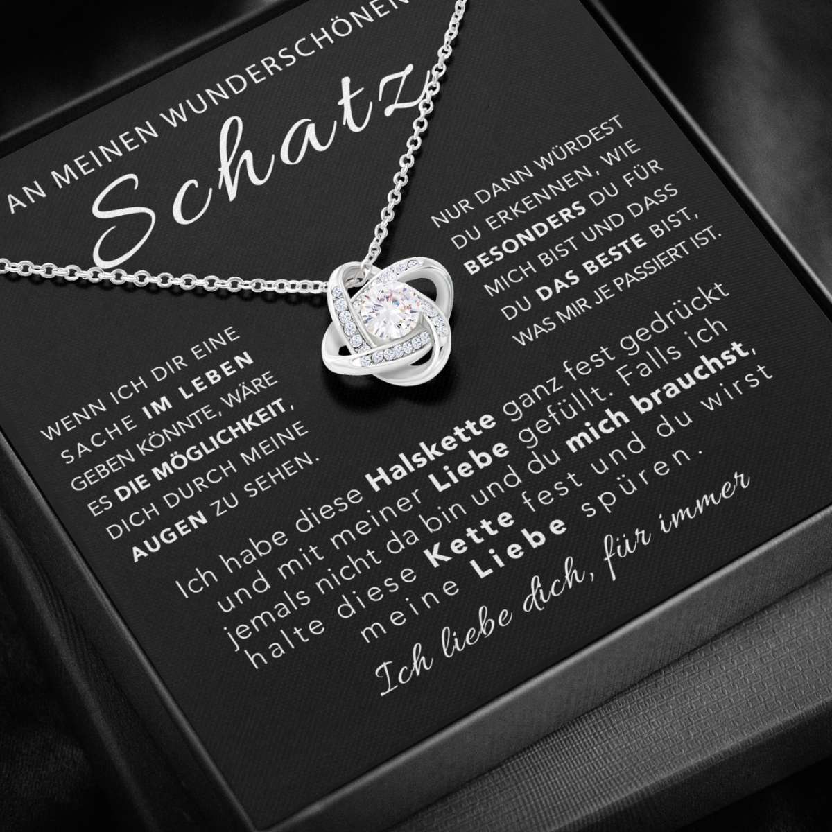 14k Weißgold Ausführung Halskette - An meinen wunderschönen Schatz - Für Immer