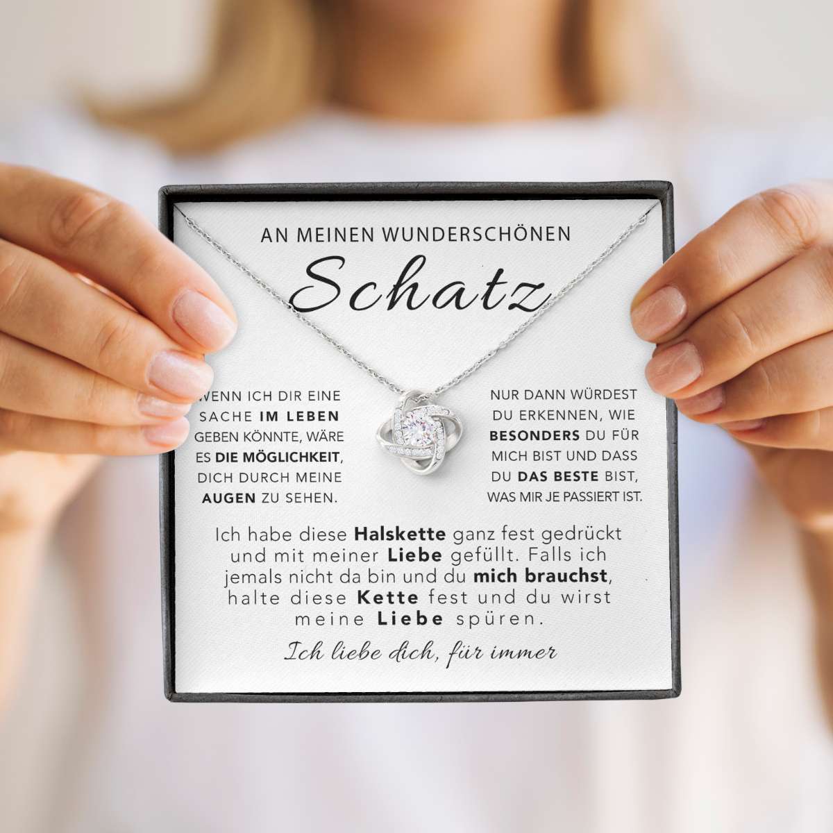 14k Weißgold Ausführung Halskette - An meinen wunderschönen Schatz
