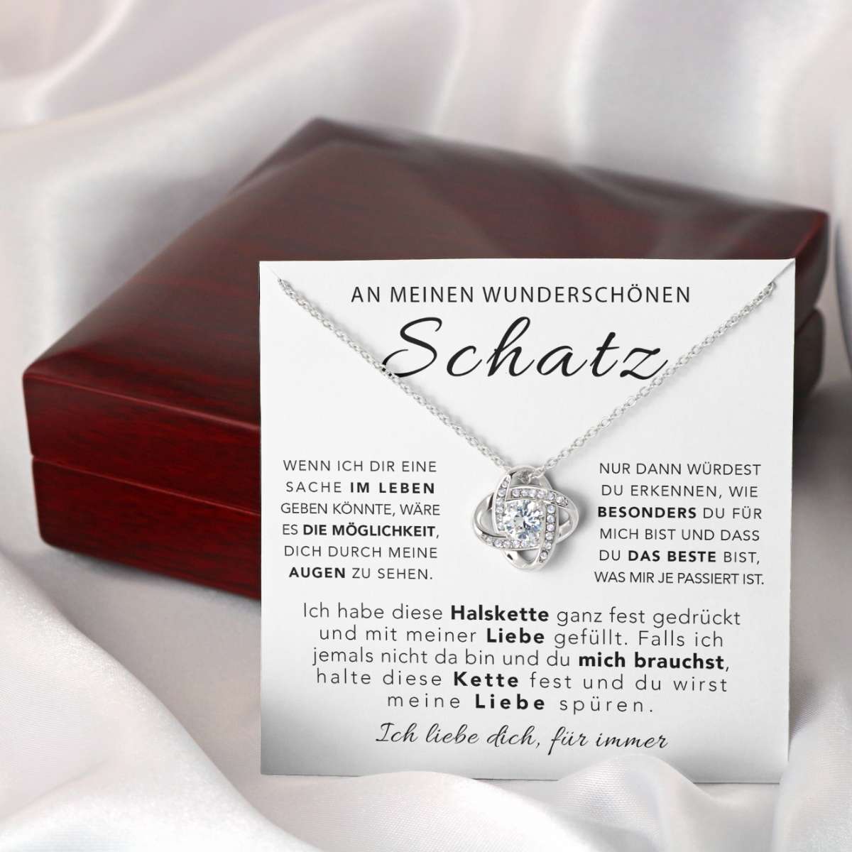 14k Weißgold Ausführung Halskette - An meinen wunderschönen Schatz