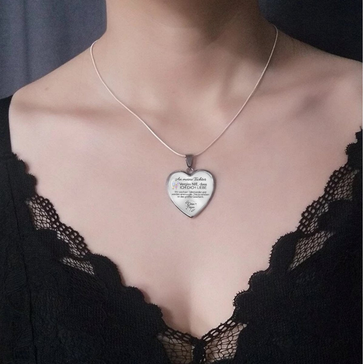 Herz-Halskette - An meine Tochter von Papa - Geschenk