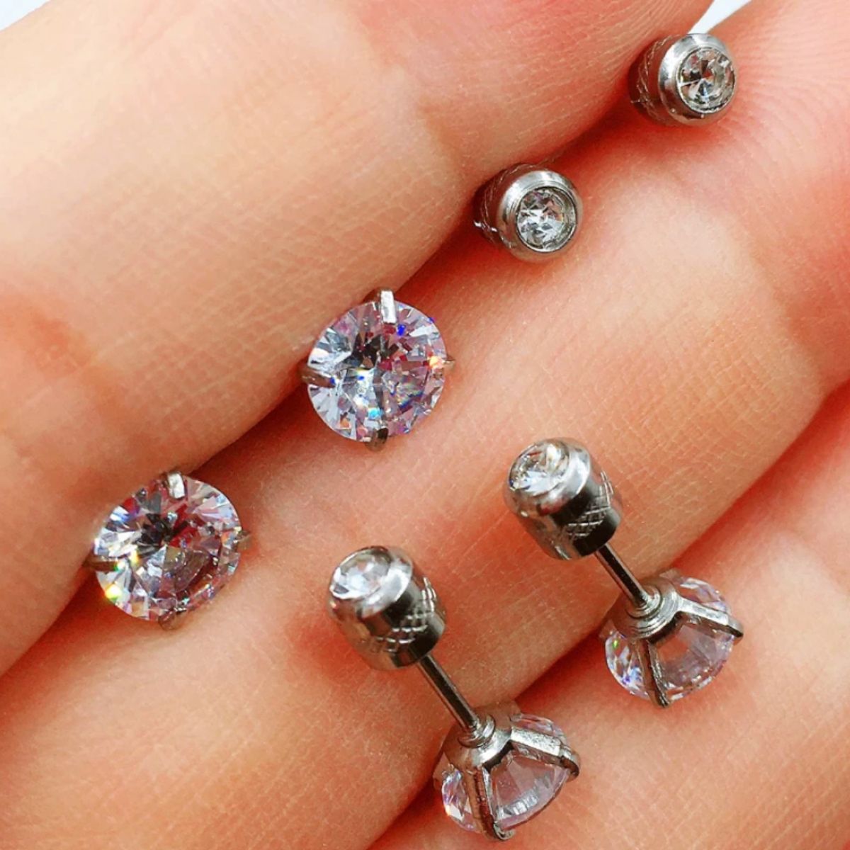 Elegante 925 Sterling Silber Cubic Ohrringe