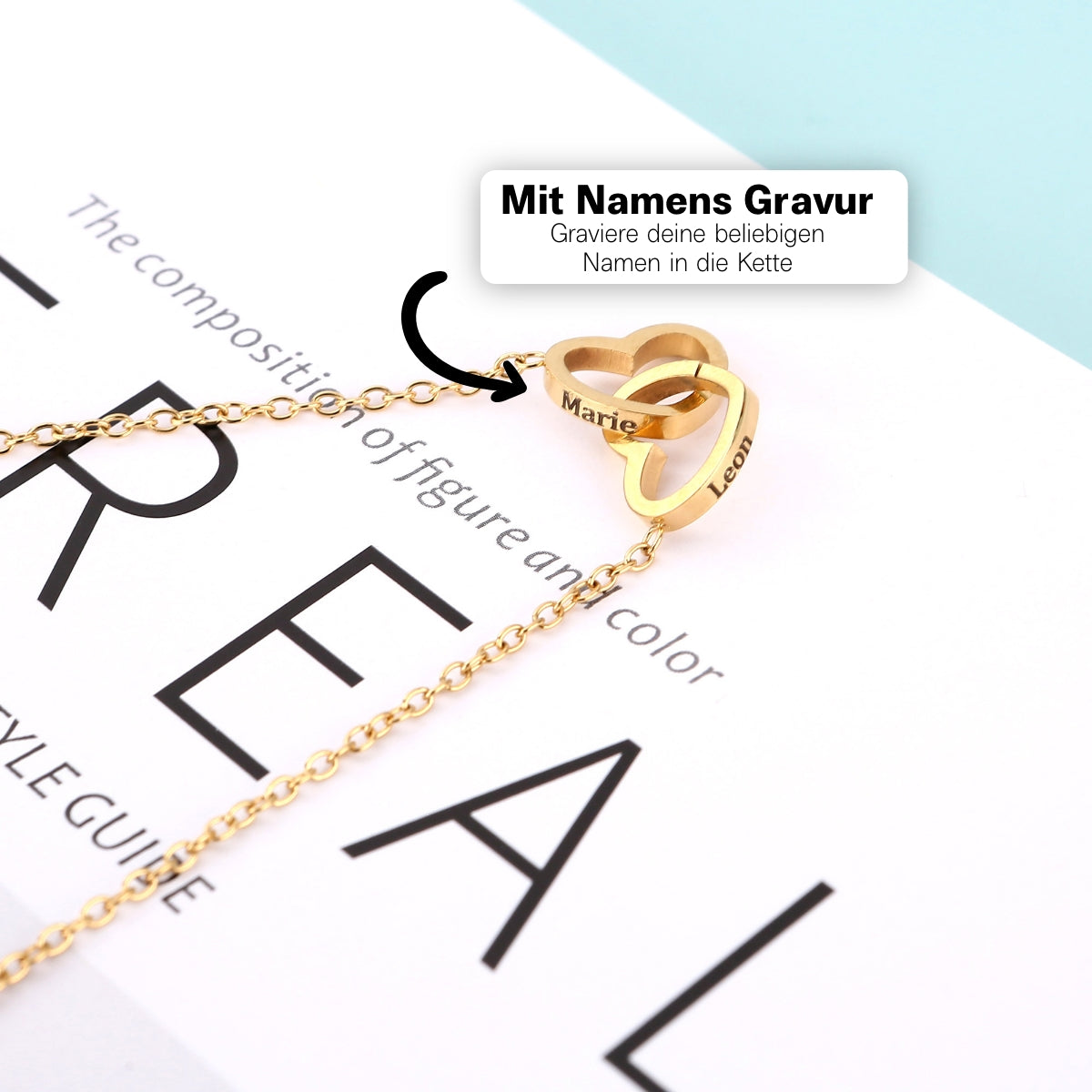 Ewige Rosenbox – mit gravierter Halskette, Liebesnotiz und echter Rose