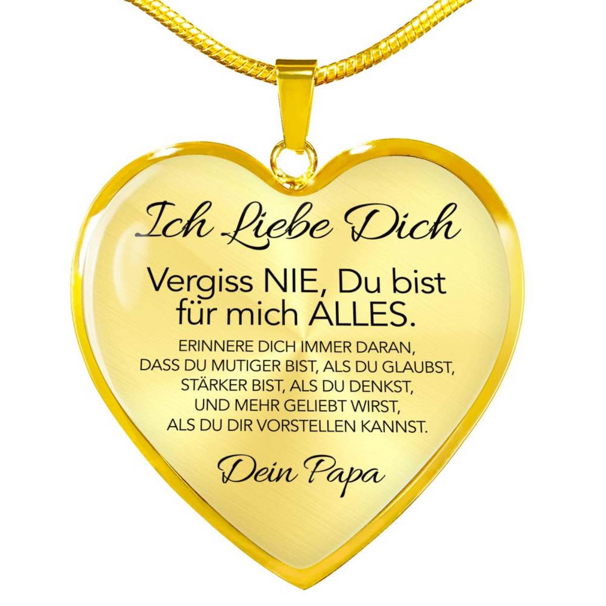 Herz-Halskette - Ich liebe Dich von Papa