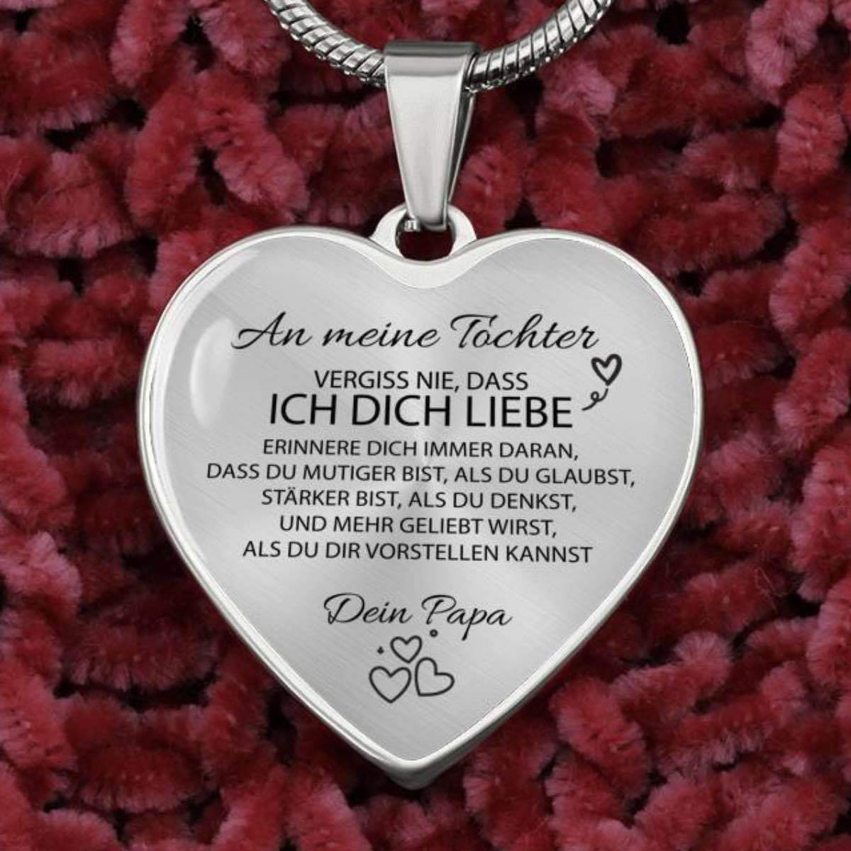 Herz-Halskette - An meine Tochter von Papa - Mit kostenloser Geschenkbox
