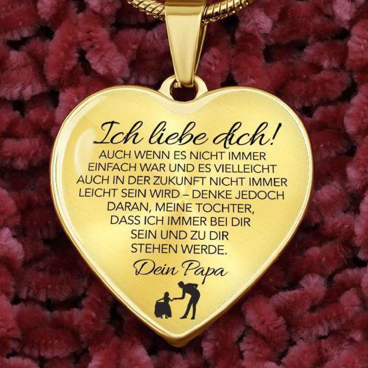 Herz-Halskette - An meine Tochter - Ich liebe Dich