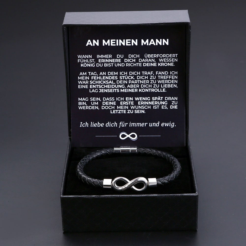 "An meinen Mann" - Personalisiertes Unendlichkeits-Armband