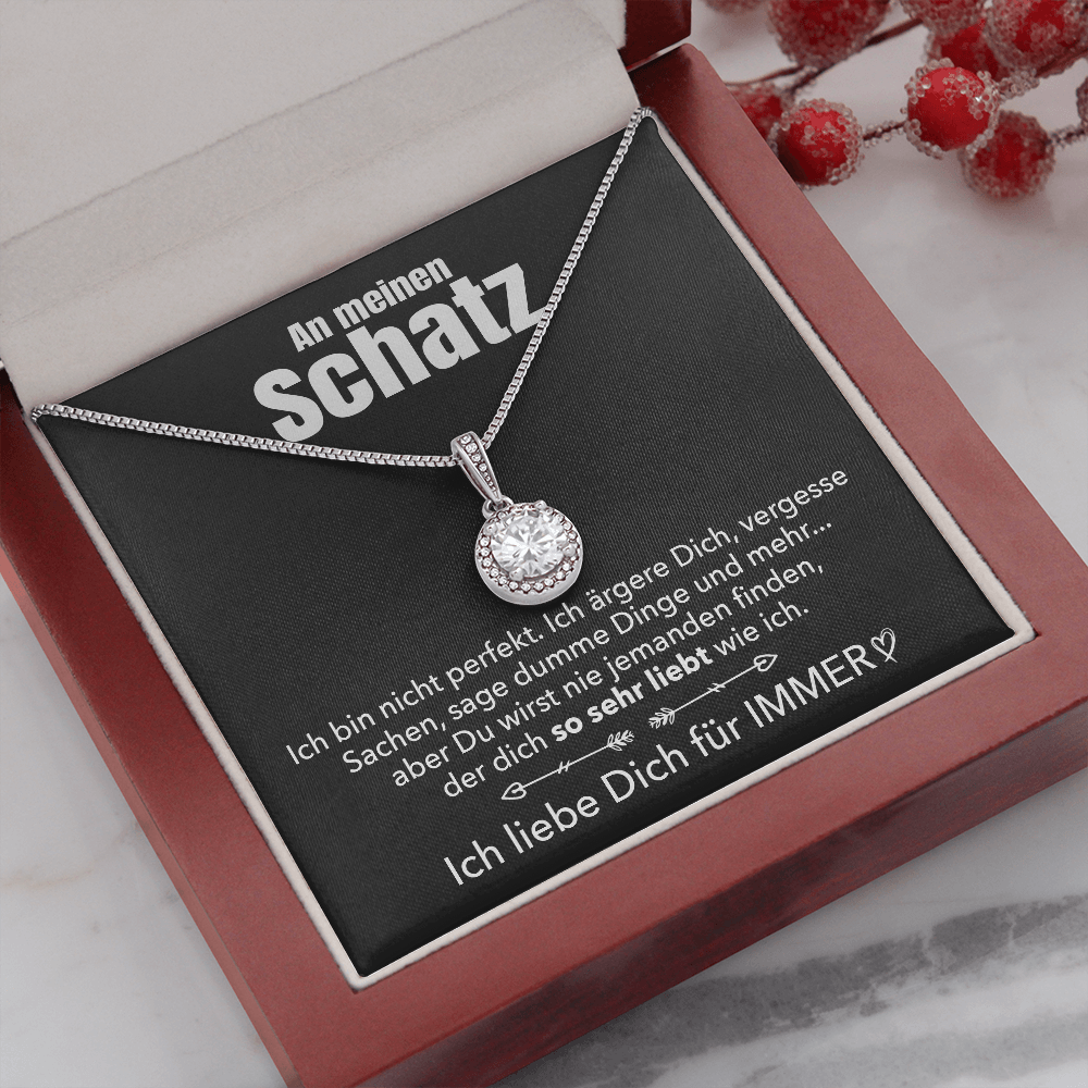 14k Weißgold Ausführung Kreis Halskette - An meinen Schatz