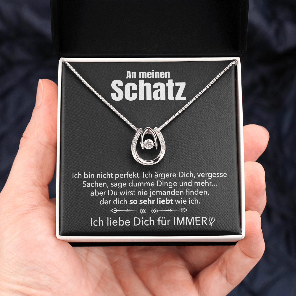 14k Weißgold Ausführung Glücksanhänger - An meinen Schatz