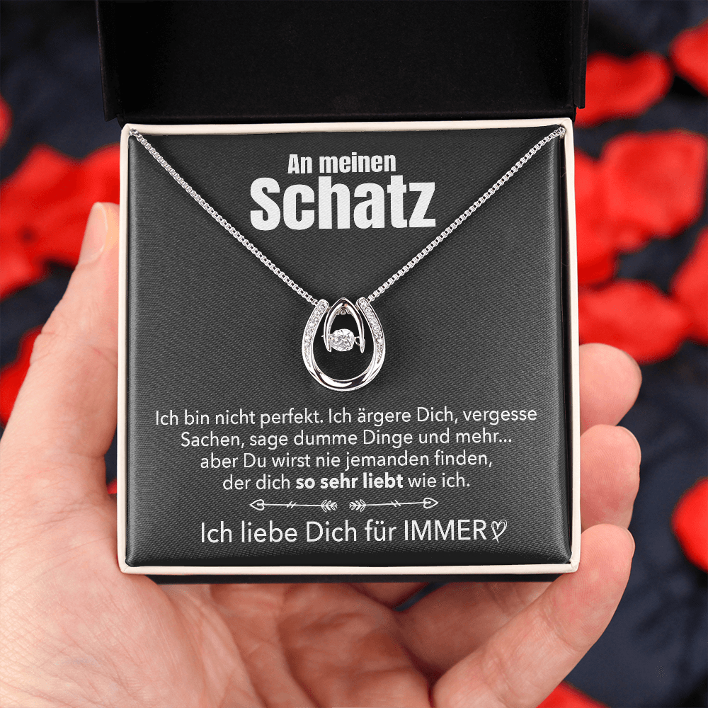 14k Weißgold Ausführung Glücksanhänger - An meinen Schatz