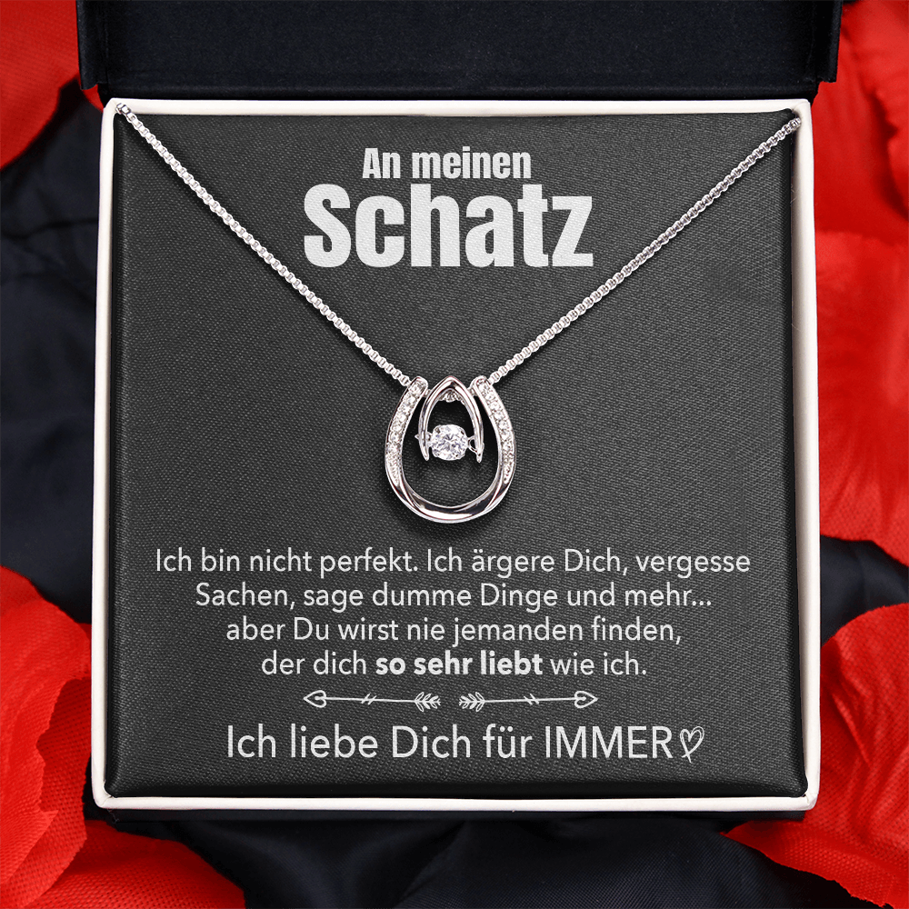 14k Weißgold Ausführung Glücksanhänger - An meinen Schatz