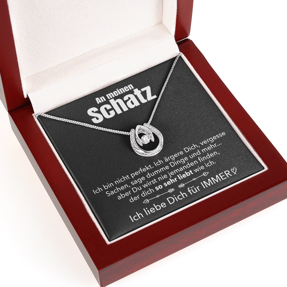 14k Weißgold Ausführung Glücksanhänger - An meinen Schatz