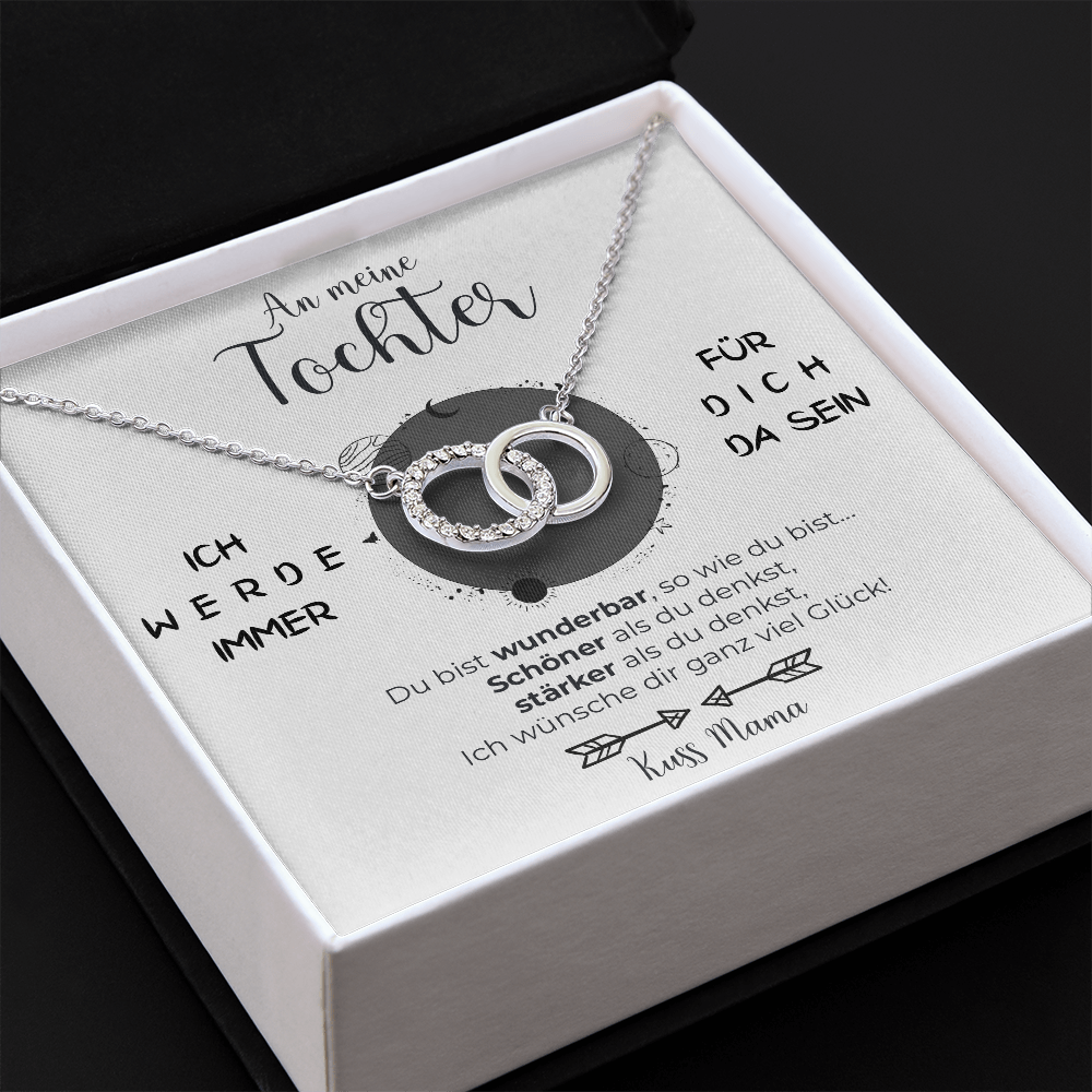 14k Weißgold Ausführung Ring Halskette - An meine Tochter