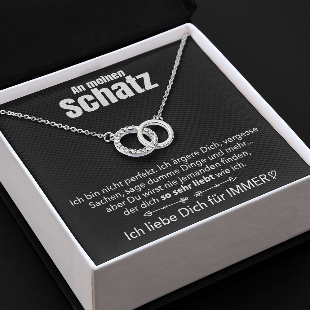 14k Weißgold Ausführung Ringe Halskette - An meinen Schatz