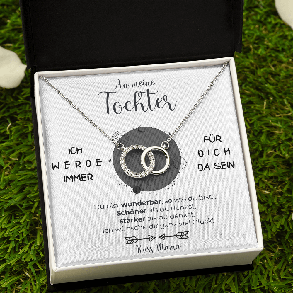 14k Weißgold Ausführung Ring Halskette - An meine Tochter