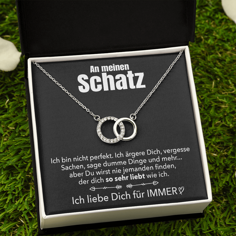 14k Weißgold Ausführung Ringe Halskette - An meinen Schatz