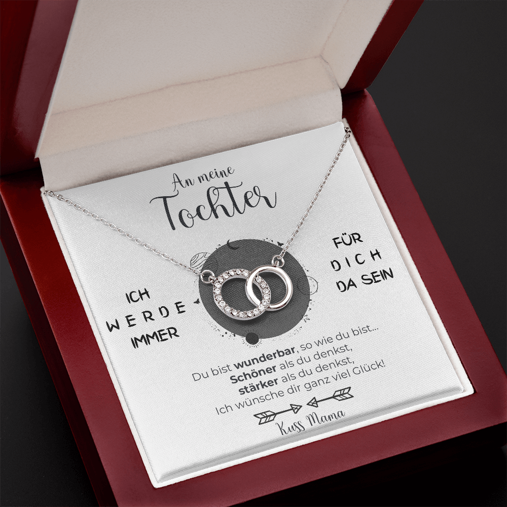 14k Weißgold Ausführung Ring Halskette - An meine Tochter